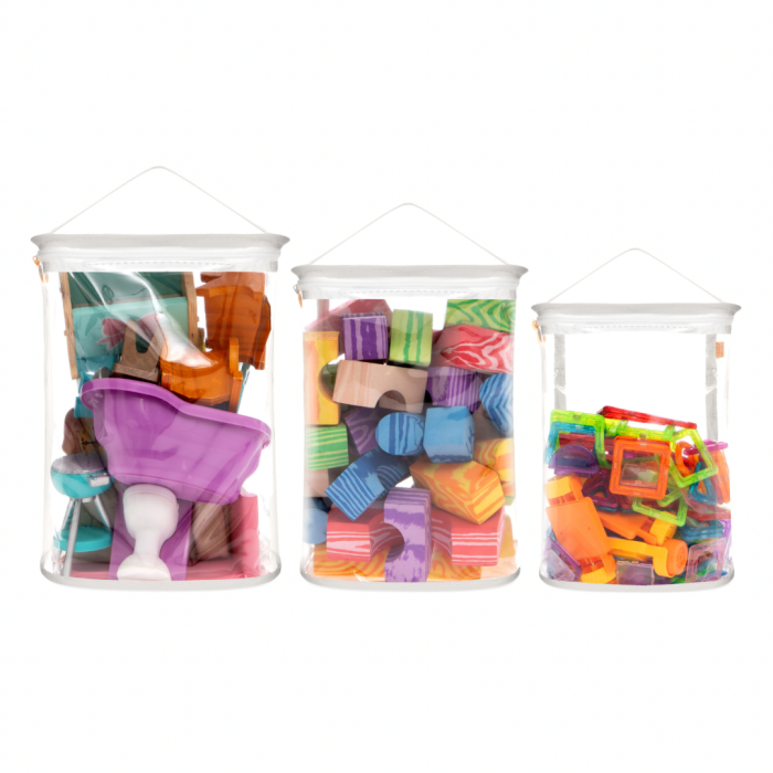 Kit Organizador de Brinquedos para Blocos - Branco