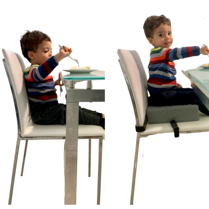 Almofada de Elevação Infantil para Cadeira Impermeável Cinza