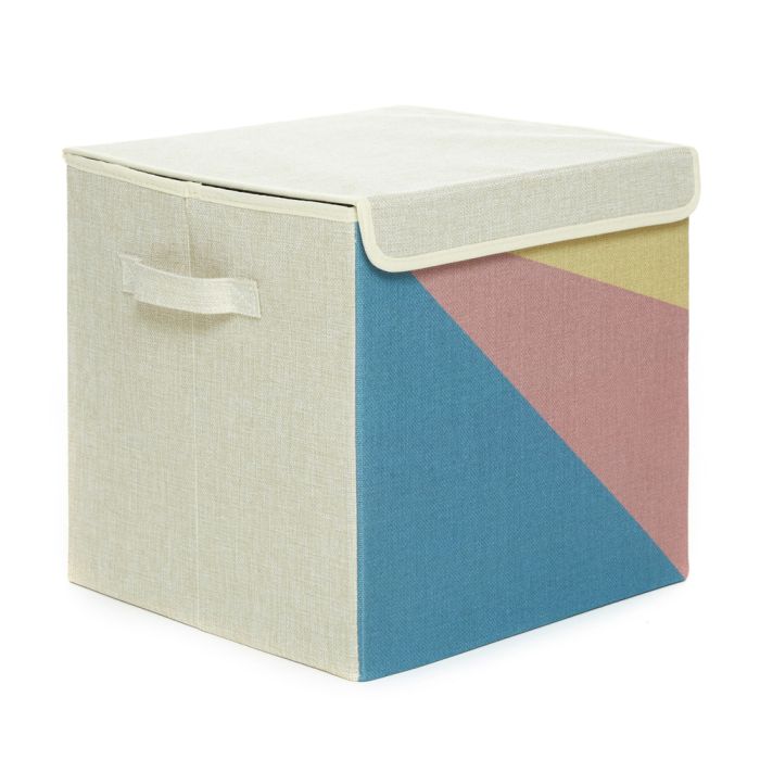 Caixa Organizadora Coleçāo Traços - Linha Exclusiva Momis Petit - Amarela / Azul e Rosa