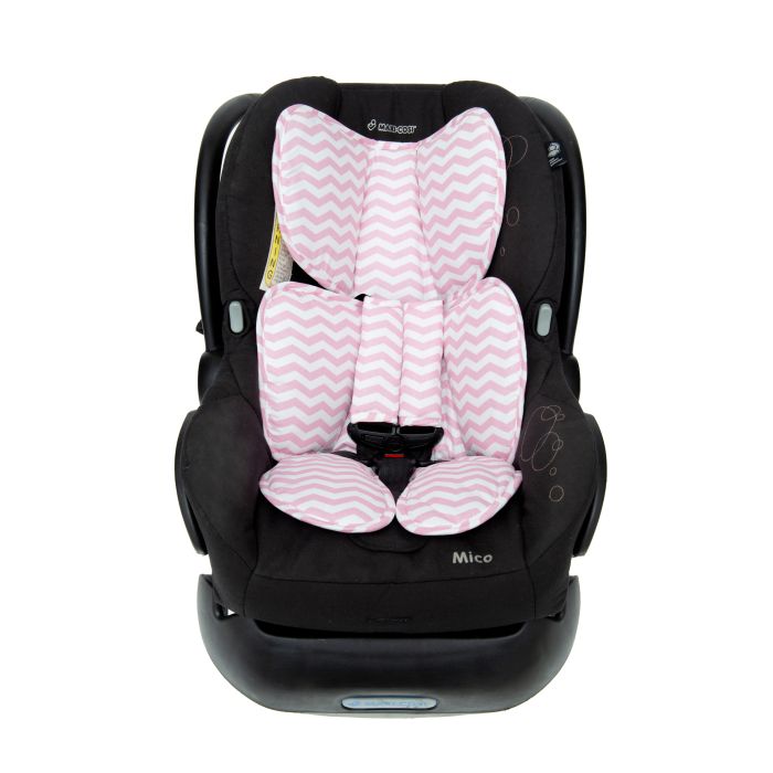 Capa Protetora para  Bebê Conforto / Cadeirinha de Carro - Chevron Rosa 