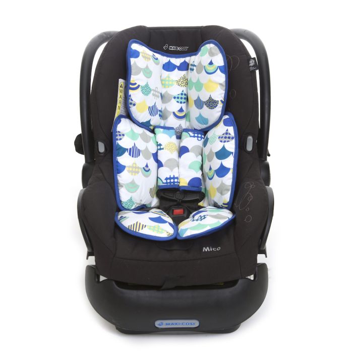 Capa Protetora para  Bebê Conforto / Cadeirinha de Carro - Escamas Azul