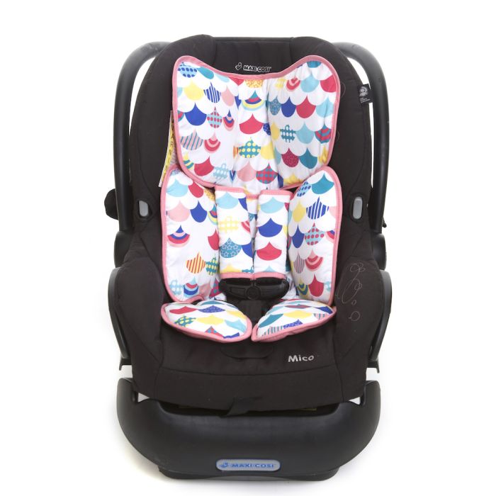 Capa Protetora para Bebê Conforto / Cadeirinha de Carro - Escamas Rosa 