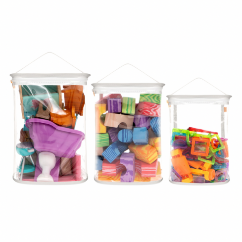 Trio Mini Box de Organizadores de Brinquedos Cinza